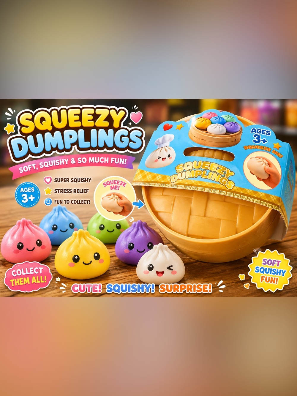 TikTok Viral Squeezy Dumplings Mystery Squishy Toy Surprise